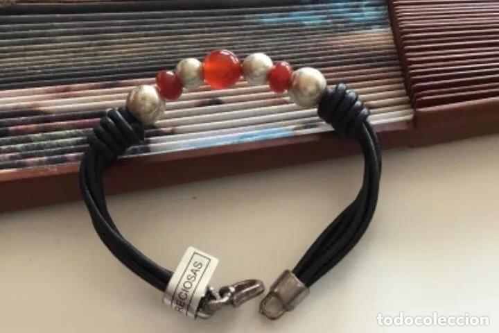 Joyeria: PULSERA DE CUERO Y CORNALINAS - Foto 4