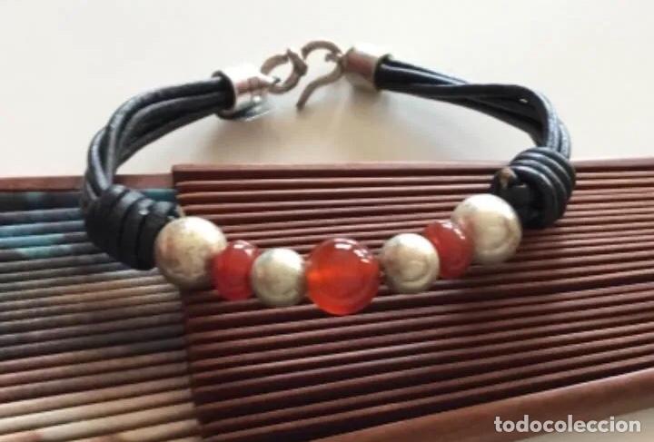 Joyeria: PULSERA DE CUERO Y CORNALINAS - Foto 5