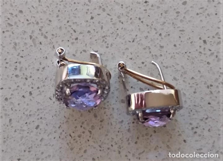 Joyeria: PENDIENTES ORO BLANCO 18K Y AMATISTA - Foto 5