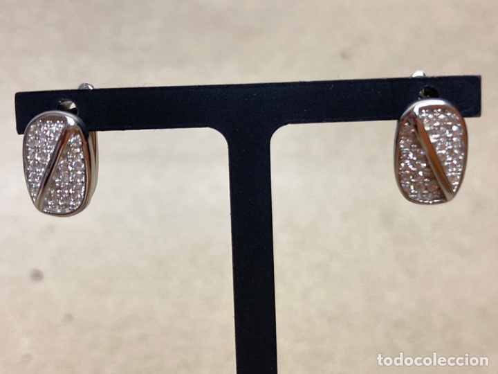 Joyeria: Pendientes de plata y circonitas con ba&ntilde;o de rodio - Foto 2