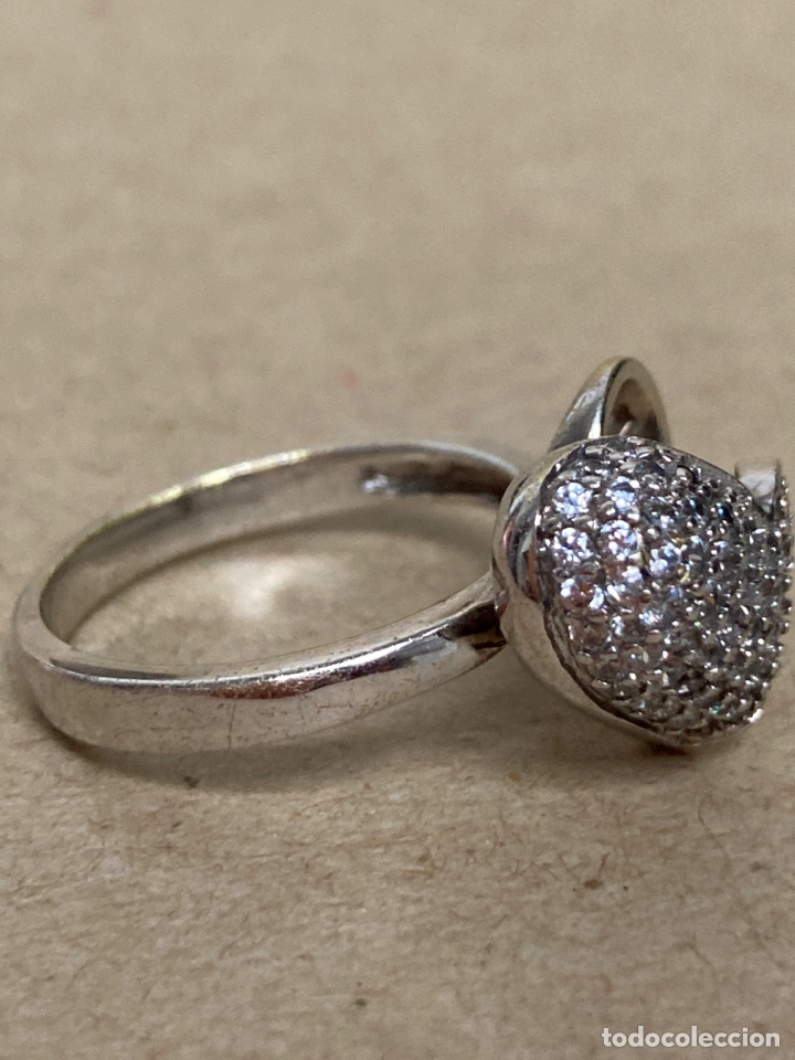 Joyeria: Sortija en forma de coraz&oacute;n con circonitas de plata/S56 - Foto 2