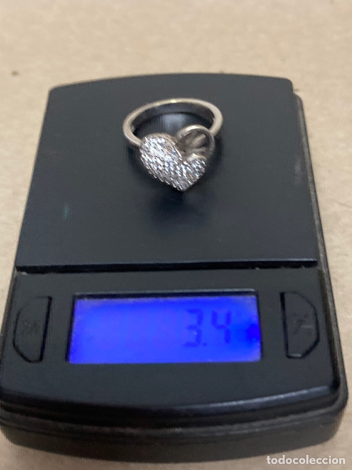 Joyeria: Sortija en forma de coraz&oacute;n con circonitas de plata/S56 - Foto 5