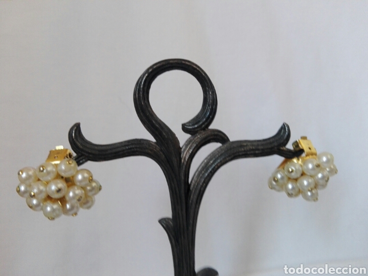 Joyeria: Pendientes perlas de clip perlitas de pasta lucite a&ntilde;os 70