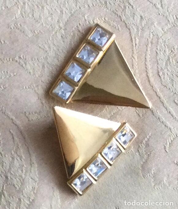 Joyeria: PENDIENTES METAL DORADOS CON FORMA TRIANGULAR A&Ntilde;OS 80 - Foto 7