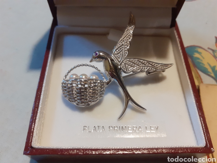Joyeria: Aguja de plata de dise&ntilde;o numerada en forma de paloma - Foto 2