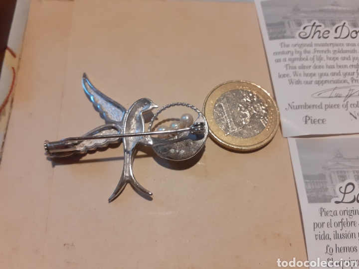 Joyeria: Aguja de plata de dise&ntilde;o numerada en forma de paloma - Foto 3