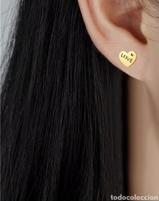 Joyeria: EXCLUSIVOS PENDIENTES DE ACERO Y ORO EN FORMA DE CORAZ&Oacute;N - Foto 3