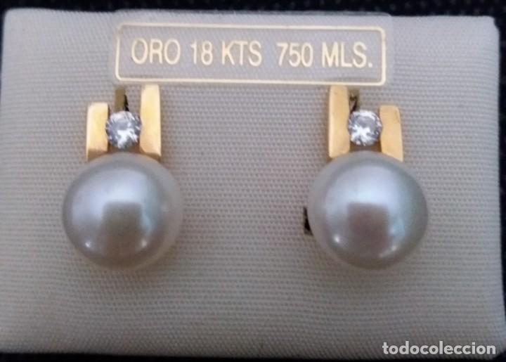 Joyeria: PENDIENTES ORO 18 KTS PERLA. NUEVO - Foto 1