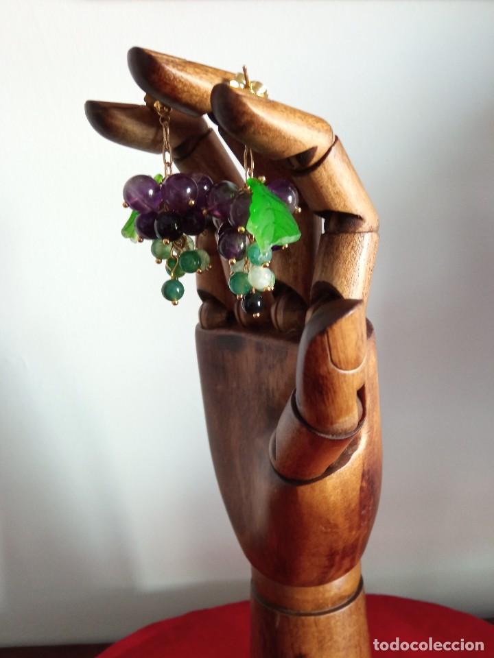 Joyeria: Pendientes perlas de amatistas de racimo uvas - Foto 5