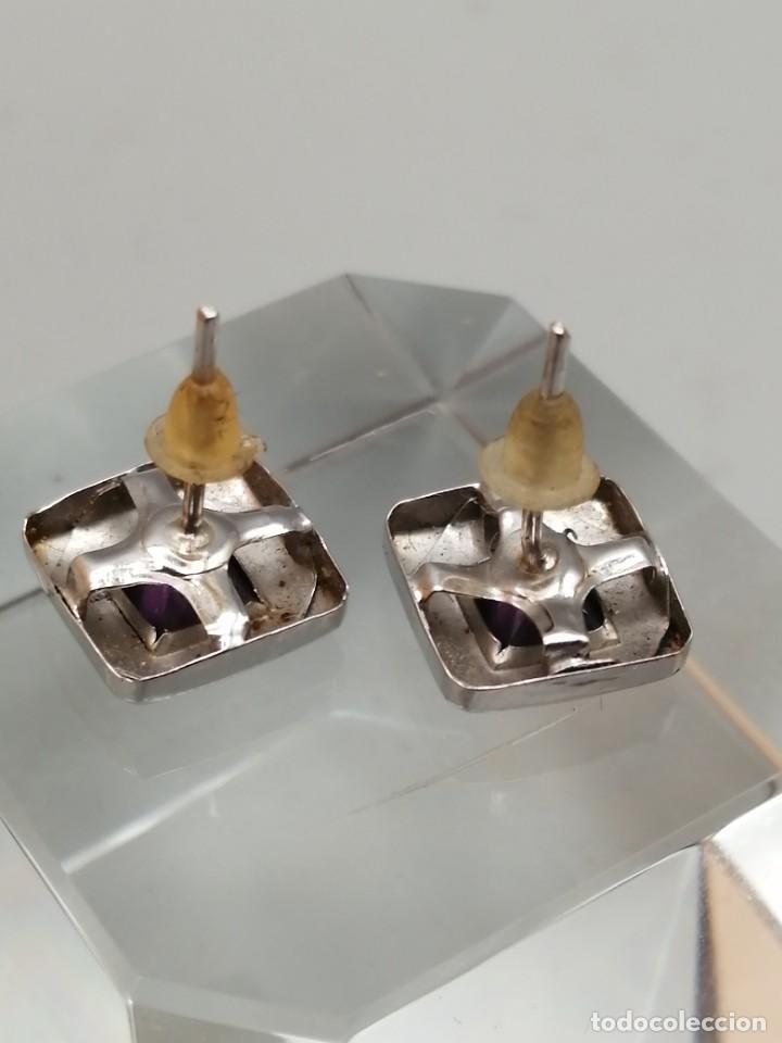 Joyeria: Pendientes oro blanco 14k y amatista - Foto 5