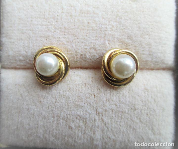 Joyeria: PENDIENTES CHAPADO EN ORO CON PERLAS - Foto 1