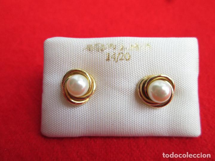 Joyeria: PENDIENTES CHAPADO EN ORO CON PERLAS - Foto 3