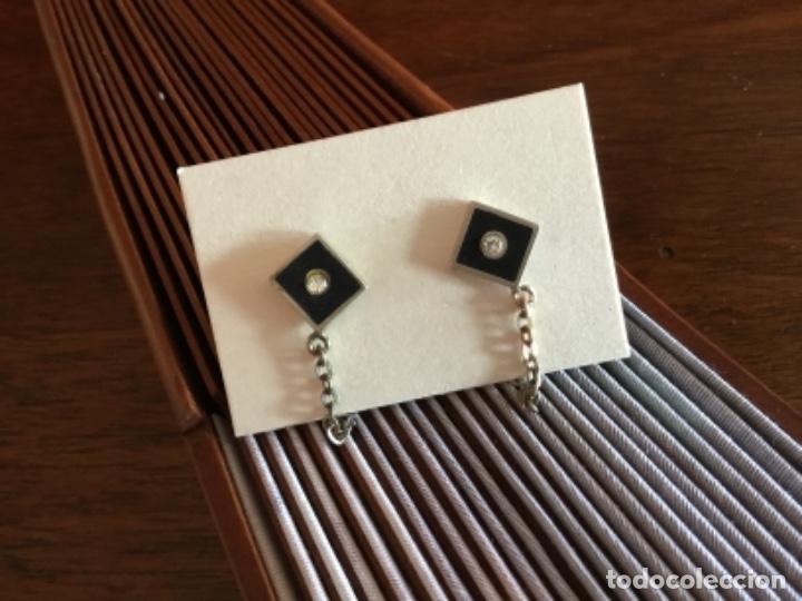 Joyeria: PENDIENTES DE PLATA Y ESMALTE MATIZADO.VINTAGE - Foto 3