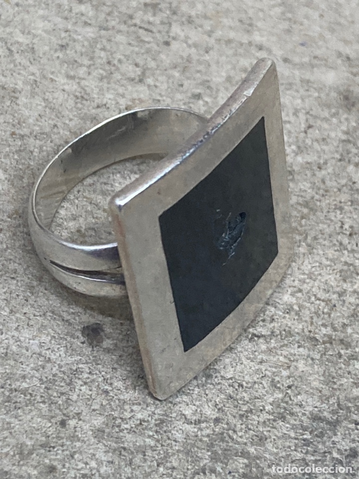 Joyeria: Anillo de plata con resina negra Ref:S18 - Foto 1