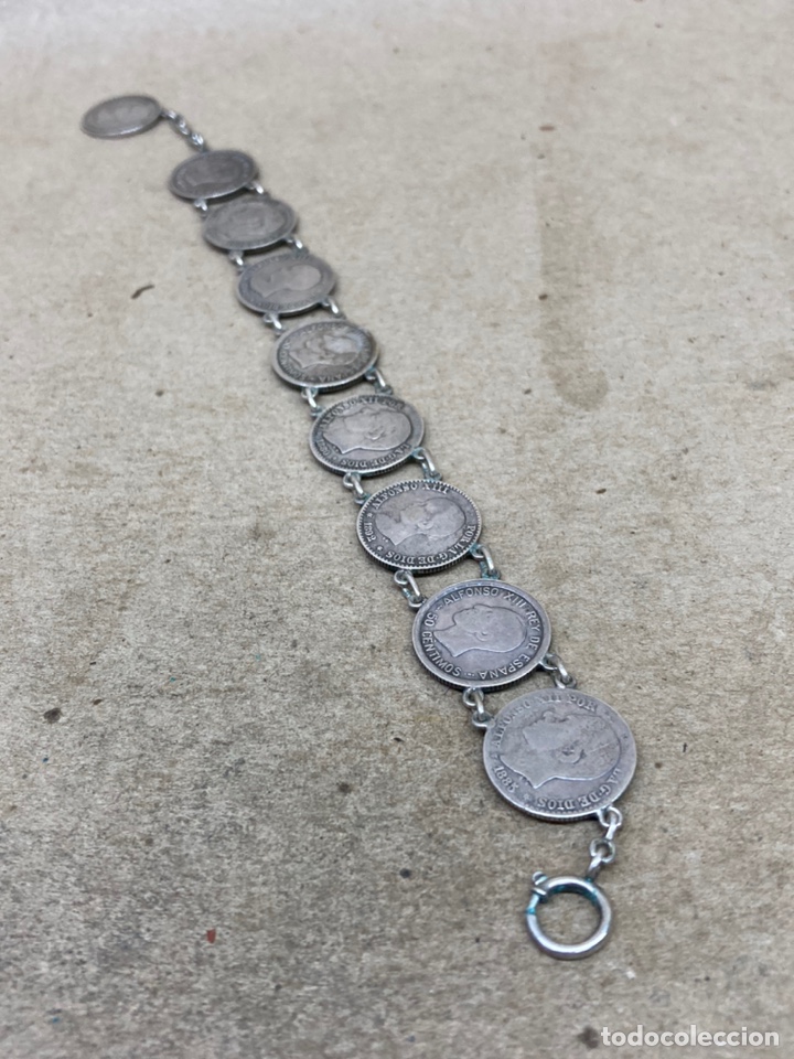 Joyeria: Pulsera de 9 moneda 50 C&eacute;ntimos monedas espa&ntilde;olas originales - Foto 2