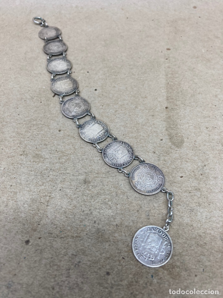 Joyeria: Pulsera de 9 moneda 50 C&eacute;ntimos monedas espa&ntilde;olas originales - Foto 1