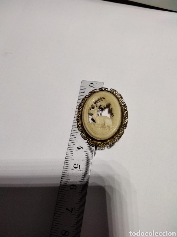 Joyeria: Broche en hueso y laton - Foto 2