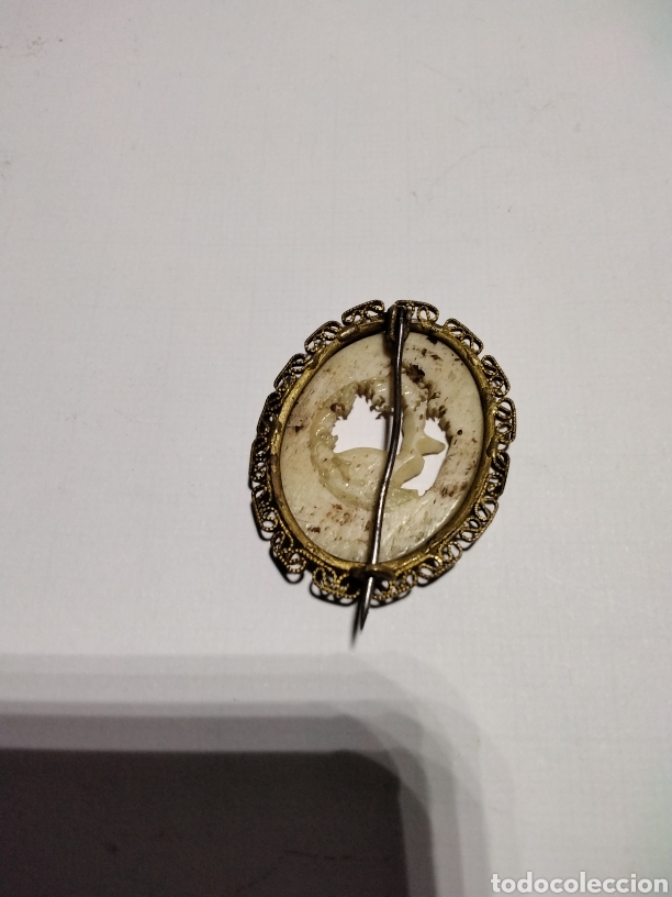 Joyeria: Broche en hueso y laton - Foto 3