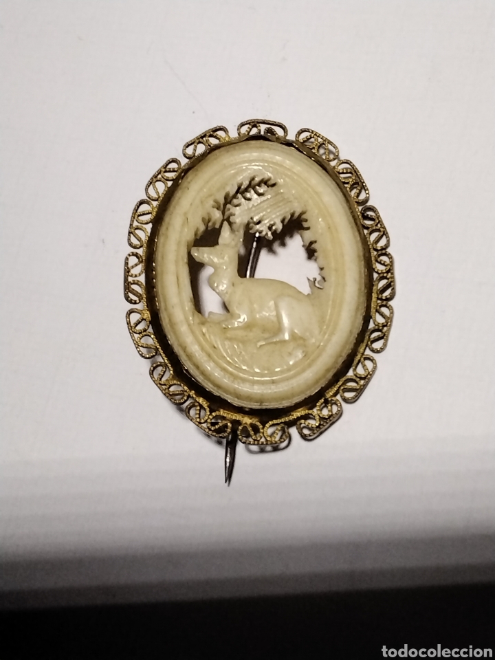 Joyeria: Broche en hueso y laton - Foto 4