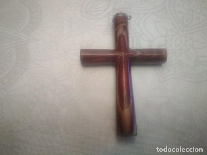 Joyeria: Cruz de Plata y Marmol Marron - Foto 1