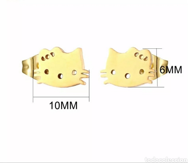 Joyeria: FANT&Aacute;STICOS PENDIENTES de ACERO y ORO DE HELLO KITTY - Foto 2