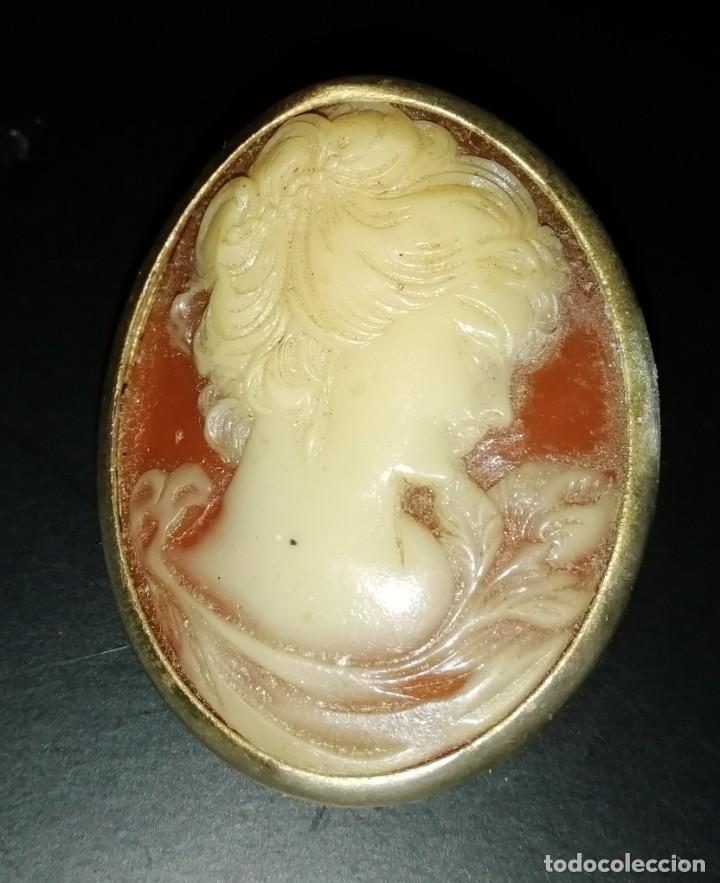 Joyeria: Antiguo broche perfil de mujer - Foto 1