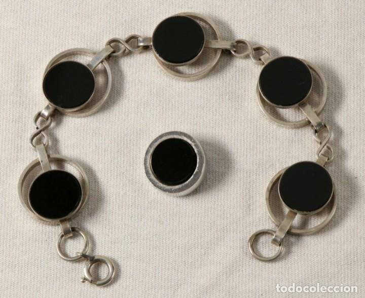 Joyeria: Pulsera y colgante en plata y onix - Foto 1