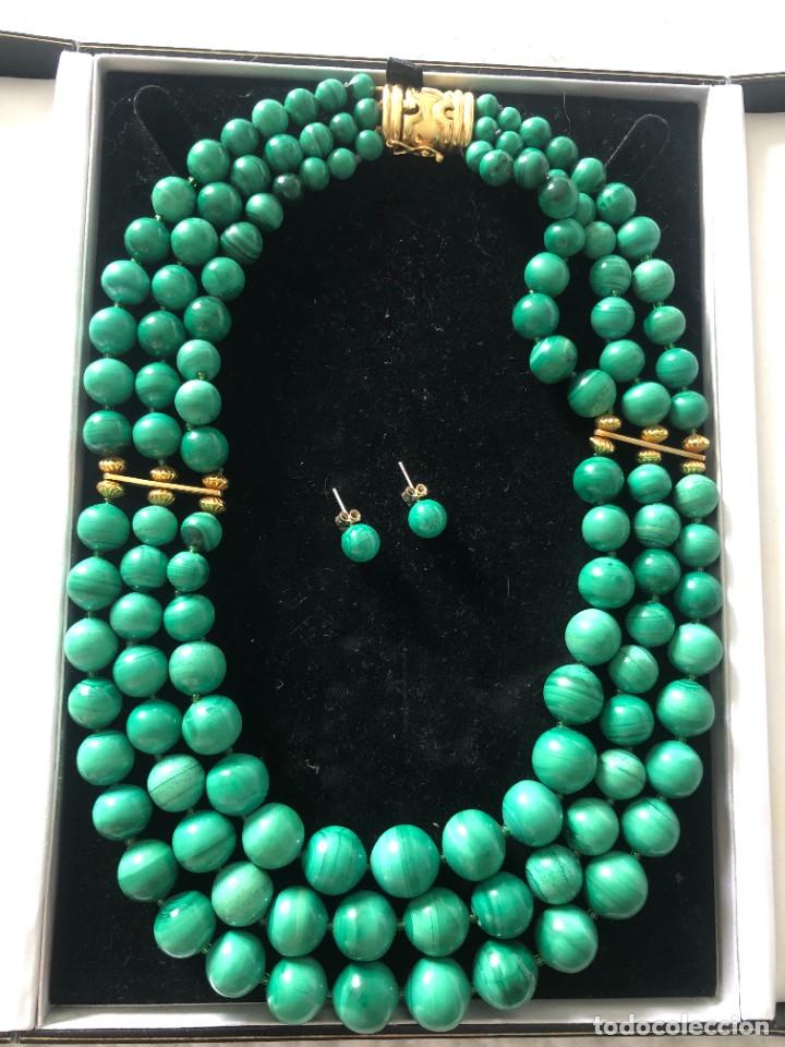 Joyeria: CONJUNTO GARGANILLA Y PENDIENTES MALAQUITA - Foto 1