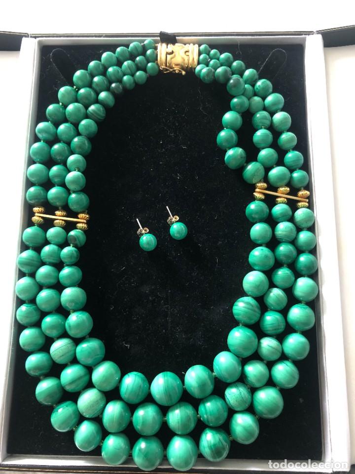 Joyeria: CONJUNTO GARGANILLA Y PENDIENTES MALAQUITA - Foto 4