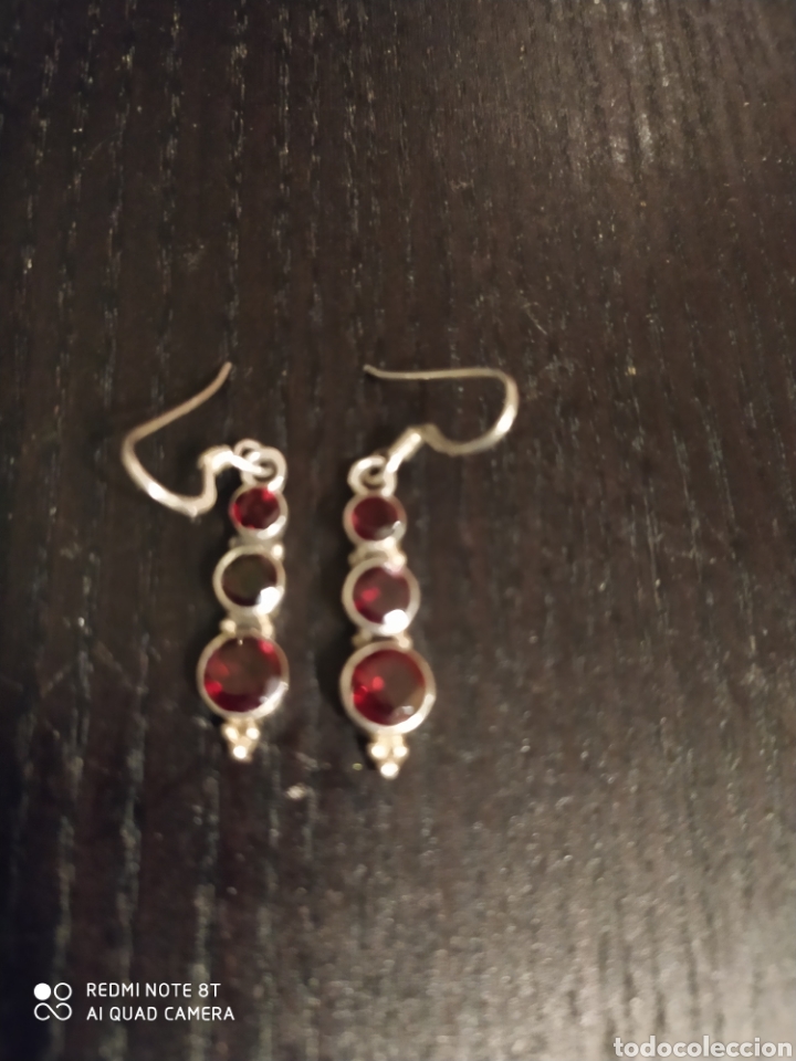Joyeria: Pendientes de plata y granates - Foto 1