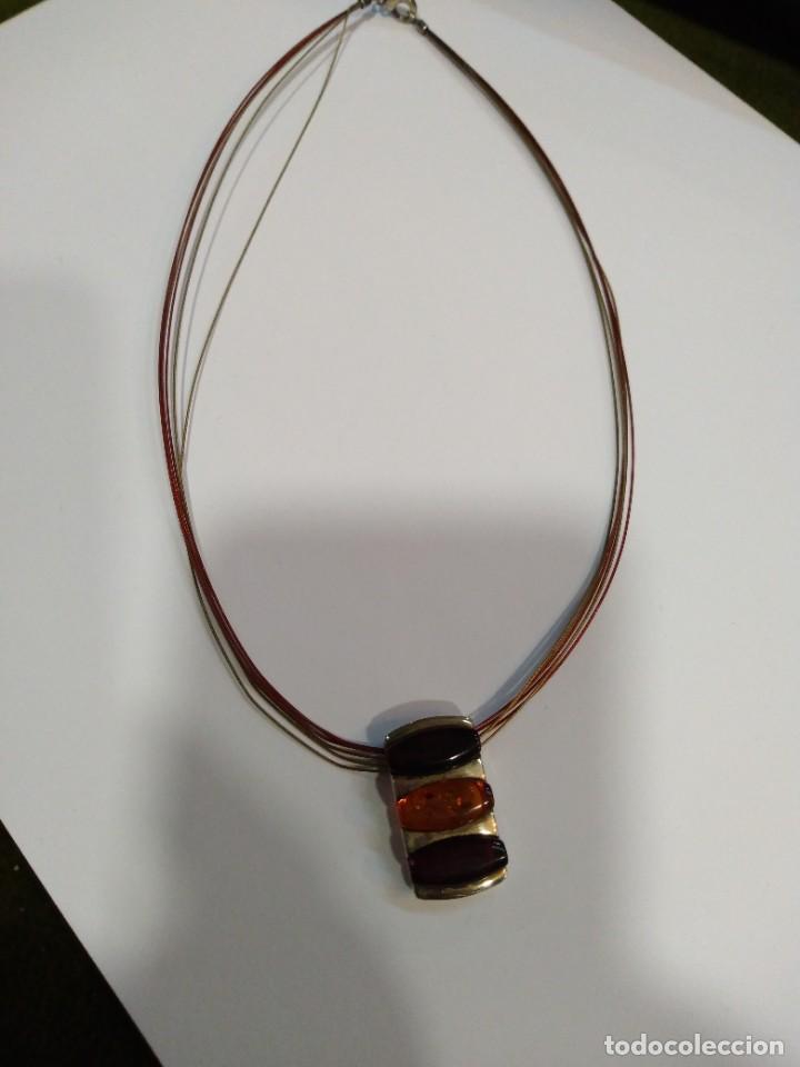 Joyeria: Colgante con cadena en plata 925 y &aacute;mbar. REF-9781 - Foto 1