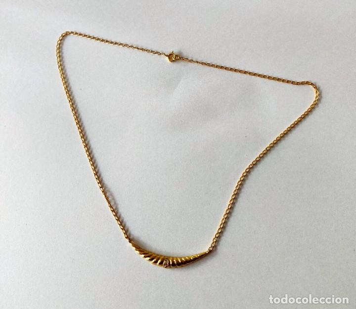 Joyeria: Collar oro chapado,con tres zirconitas - Foto 1