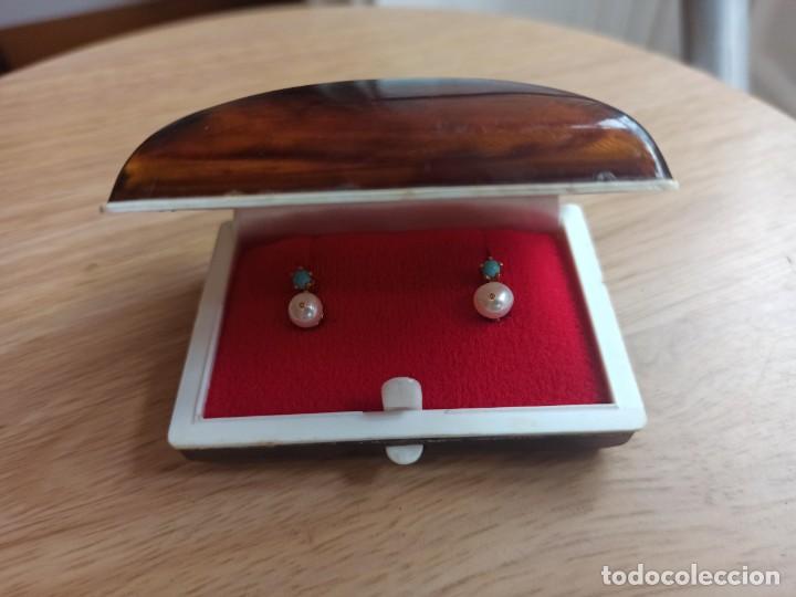 Joyeria: Pendientes ni&ntilde;a perla y turquesa - Foto 4
