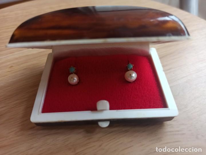 Joyeria: Pendientes ni&ntilde;a perla y turquesa - Foto 5