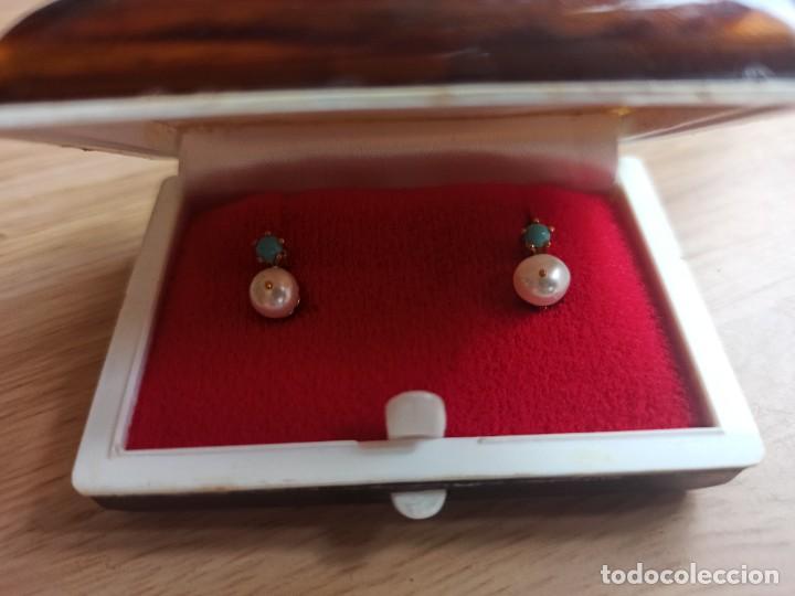 Joyeria: Pendientes ni&ntilde;a perla y turquesa - Foto 6