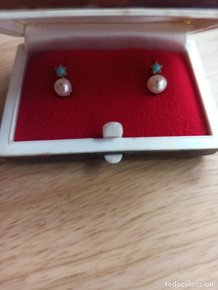 Joyeria: Pendientes ni&ntilde;a perla y turquesa - Foto 2