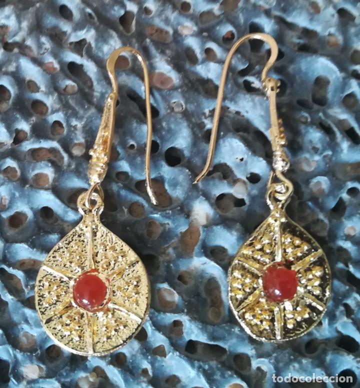 Joyeria: PENDIENTES RAYOS DE SOL ESTILO ROMANO CON BA&Ntilde;O DE ORO - Art. A - Foto 1