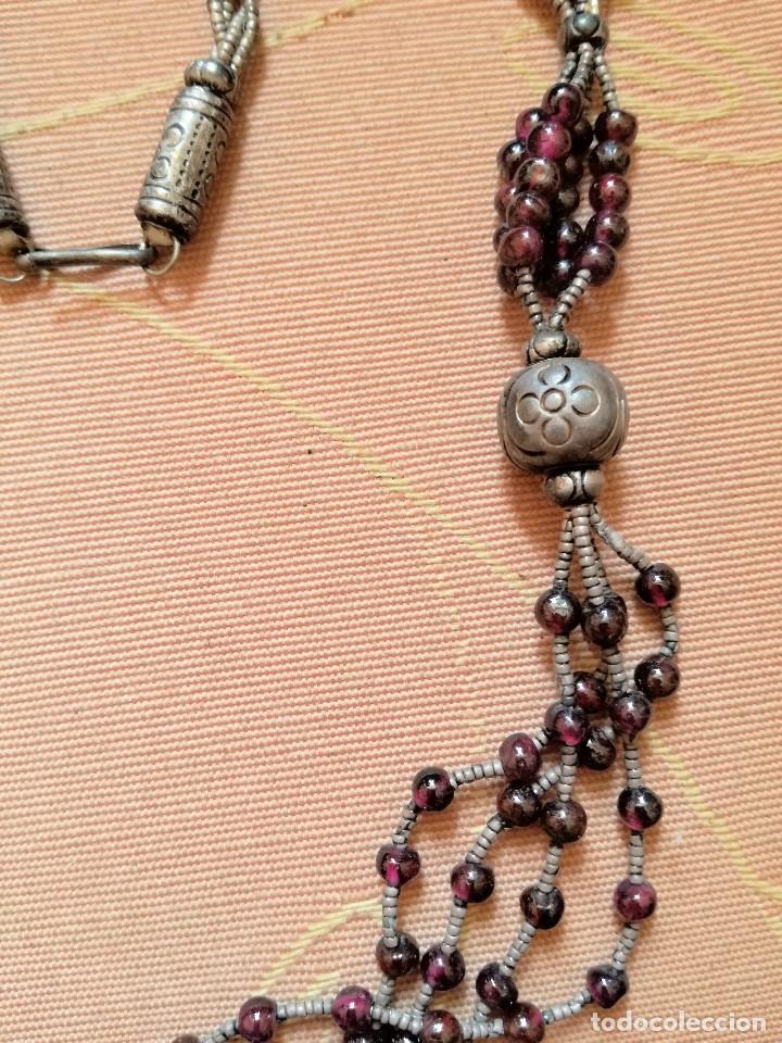 Joyeria: ANTIGUO COLLAR de PLATA ORIENTAL con GRANATES - Foto 4