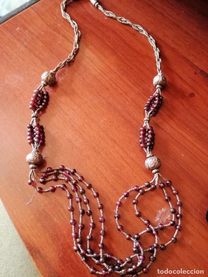 Joyeria: ANTIGUO COLLAR de PLATA ORIENTAL con GRANATES - Foto 6