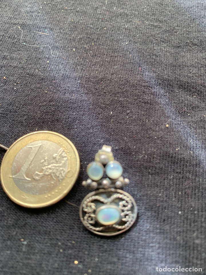 Joyeria: Pendientes plata y piedra luna cierre presion - Foto 3