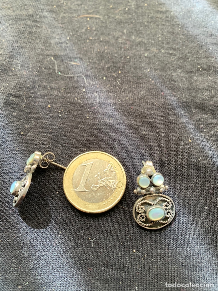 Joyeria: Pendientes plata y piedra luna cierre presion - Foto 1