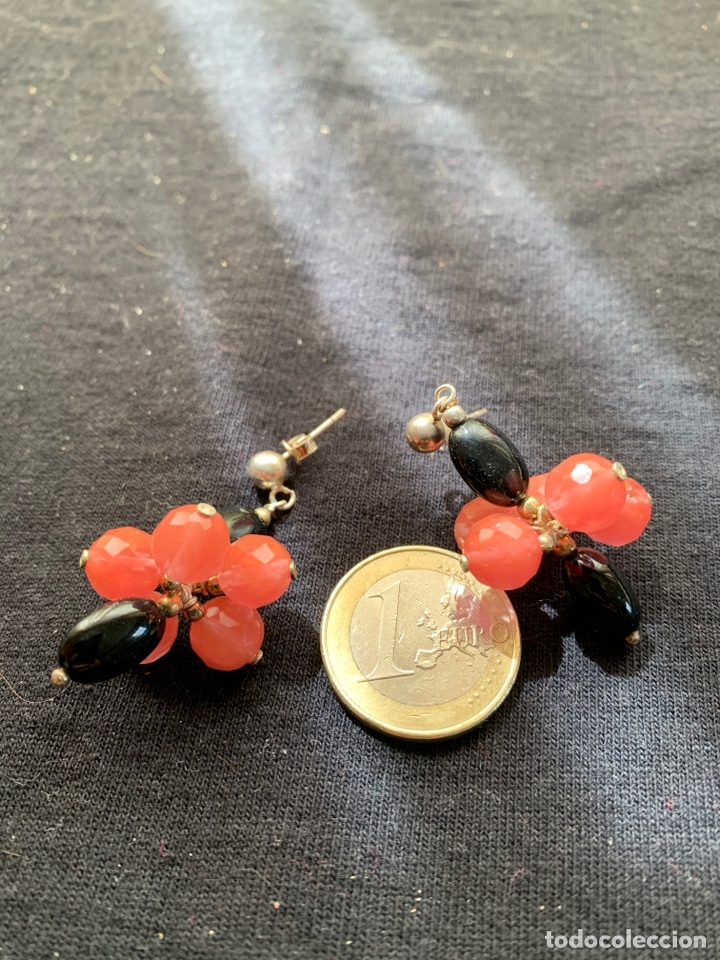 Joyeria: Pendientes rosas y negros &oacute;nix y &Aacute;gata y plata - Foto 3