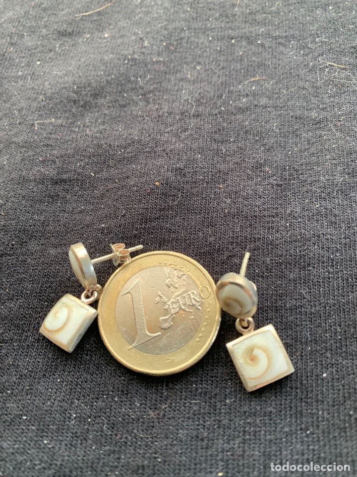 Joyeria: Pendientes de plata y blanco f&oacute;sil caracoles - Foto 1