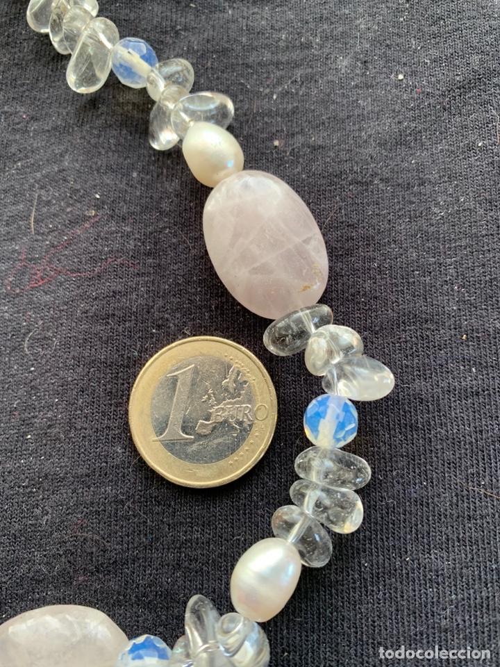 Joyeria: Gargantilla de plata con cuarzo rosa y cristal - Foto 2