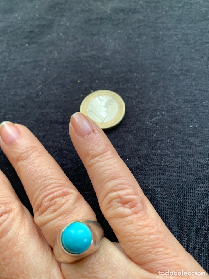 Joyeria: Anillo de plata con turquesa t 11 - Foto 1