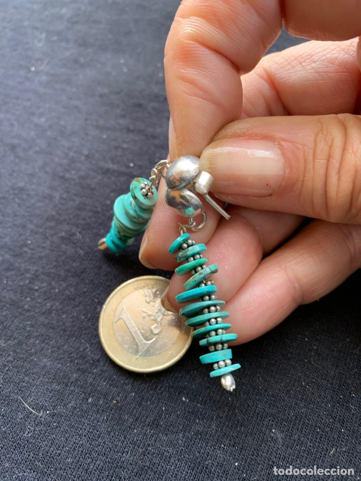 Joyeria: Pendientes de plata y turquesas - Foto 1