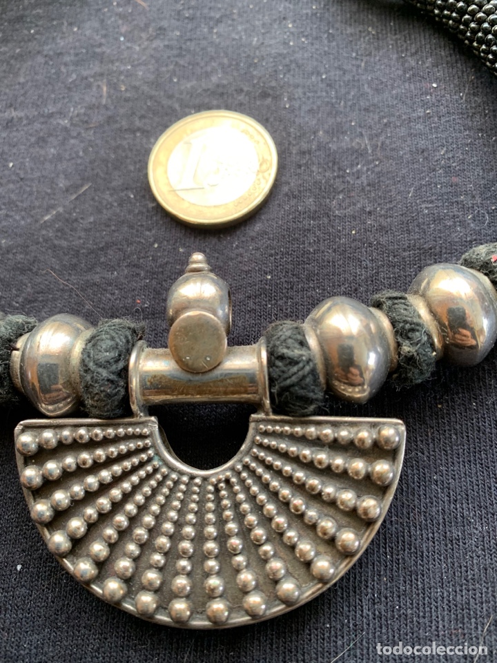 Joyeria: Gargantilla de plata labrada con negro - Foto 2