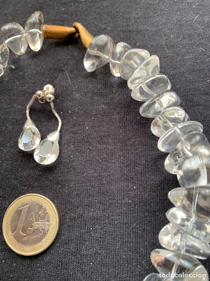 Joyeria: Collar de cristal de roca y pendientes a juego - Foto 2