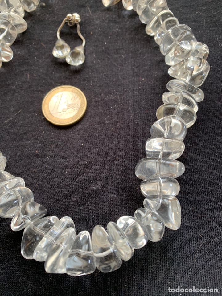 Joyeria: Collar de cristal de roca y pendientes a juego - Foto 3