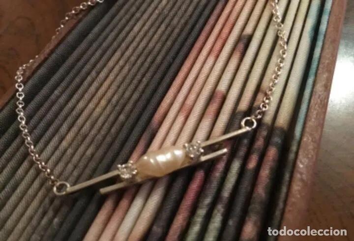 Joyeria: GARGANTILLA DE PLATA DE LEY CON PERLA DE R&Iacute;O Y CIRCONITAS - Foto 3